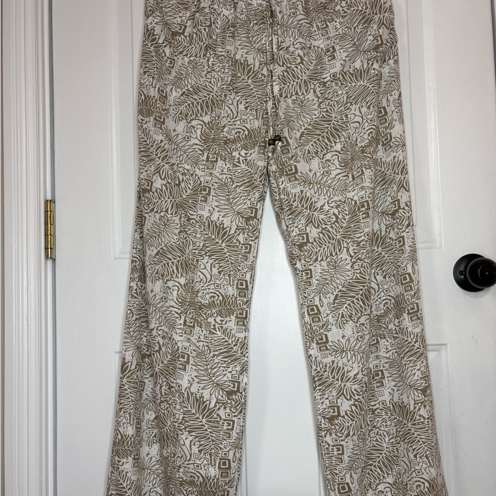 CALI 1850 Beige and White Textured Pants